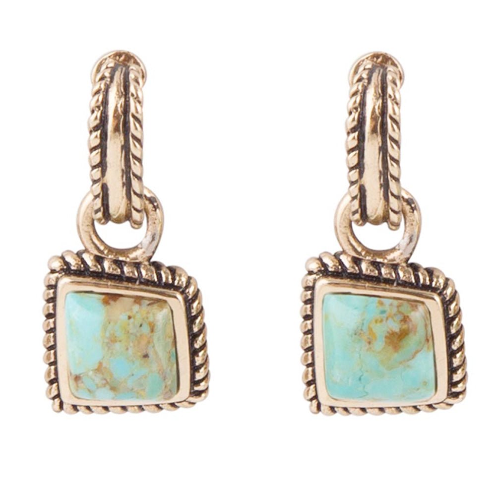 Pendientes con cuerda en turquesa y bronce