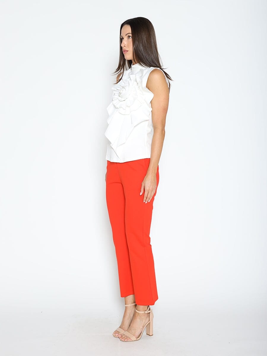Gracia Fashion Women's Ruffle Flower Detail Tank Top