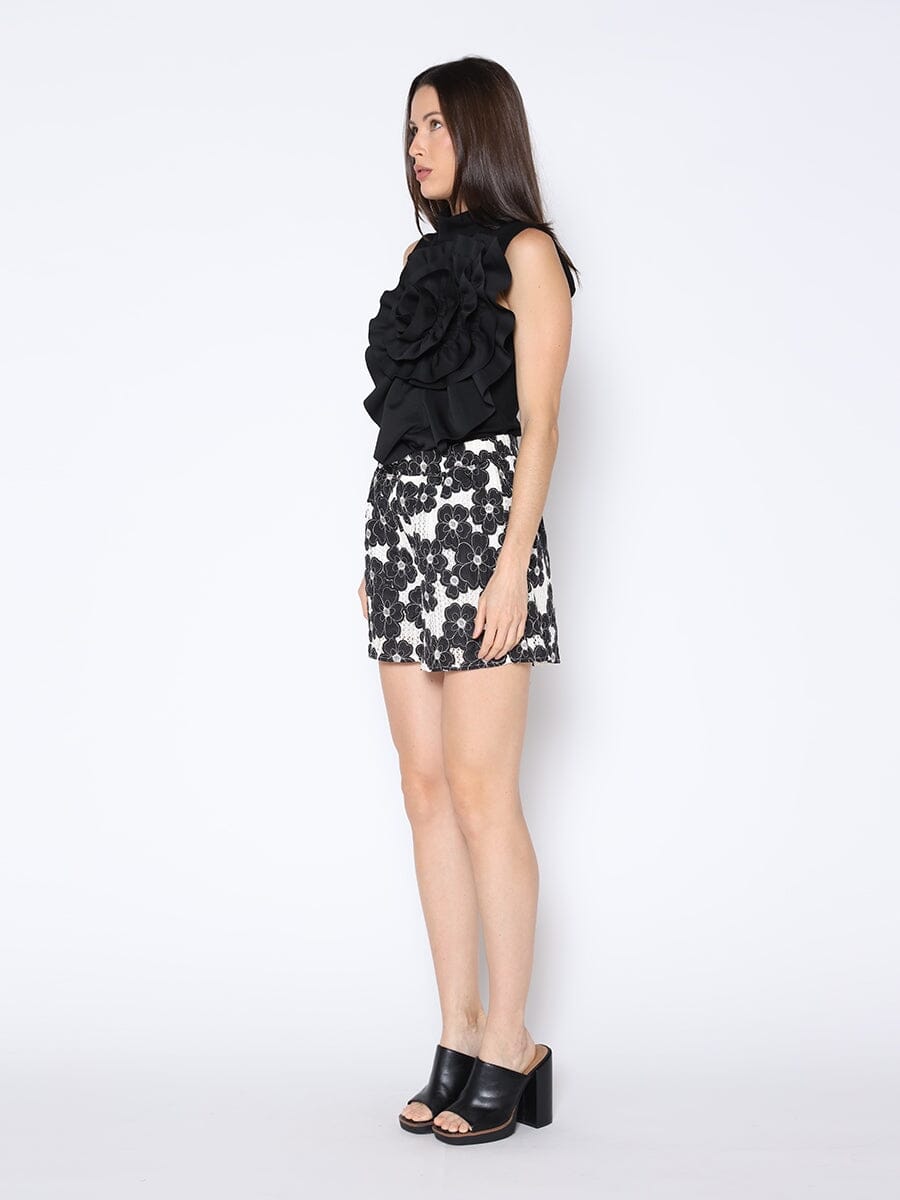 Gracia Fashion Women's Ruffle Flower Detail Tank Top