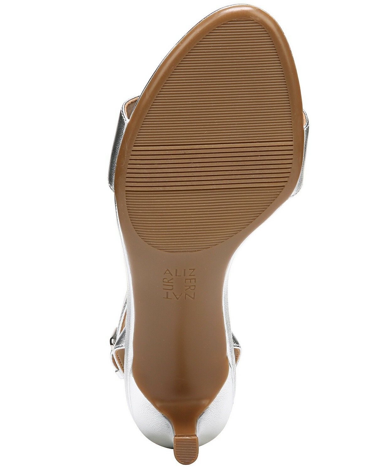 Naturalizer Women's Ankle Strap Sandals, Soft Silver Leather, Size 7