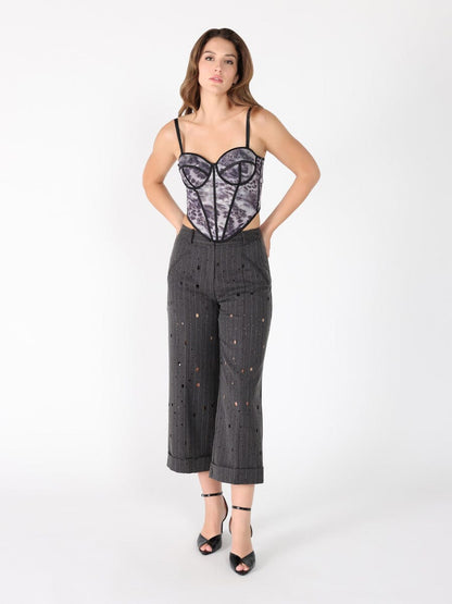 Sequin Work Strap Bustier