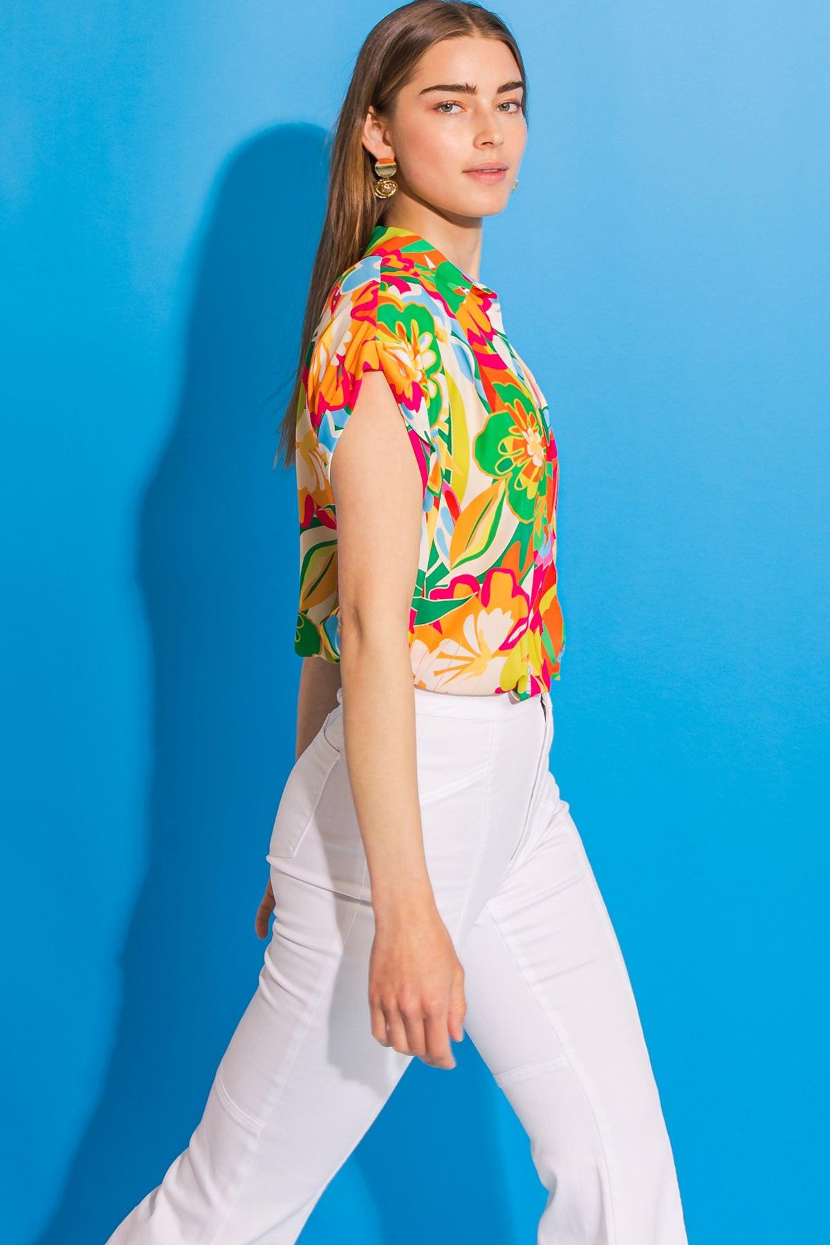 TOP TEJIDO FLORAL DULCES SUEÑOS