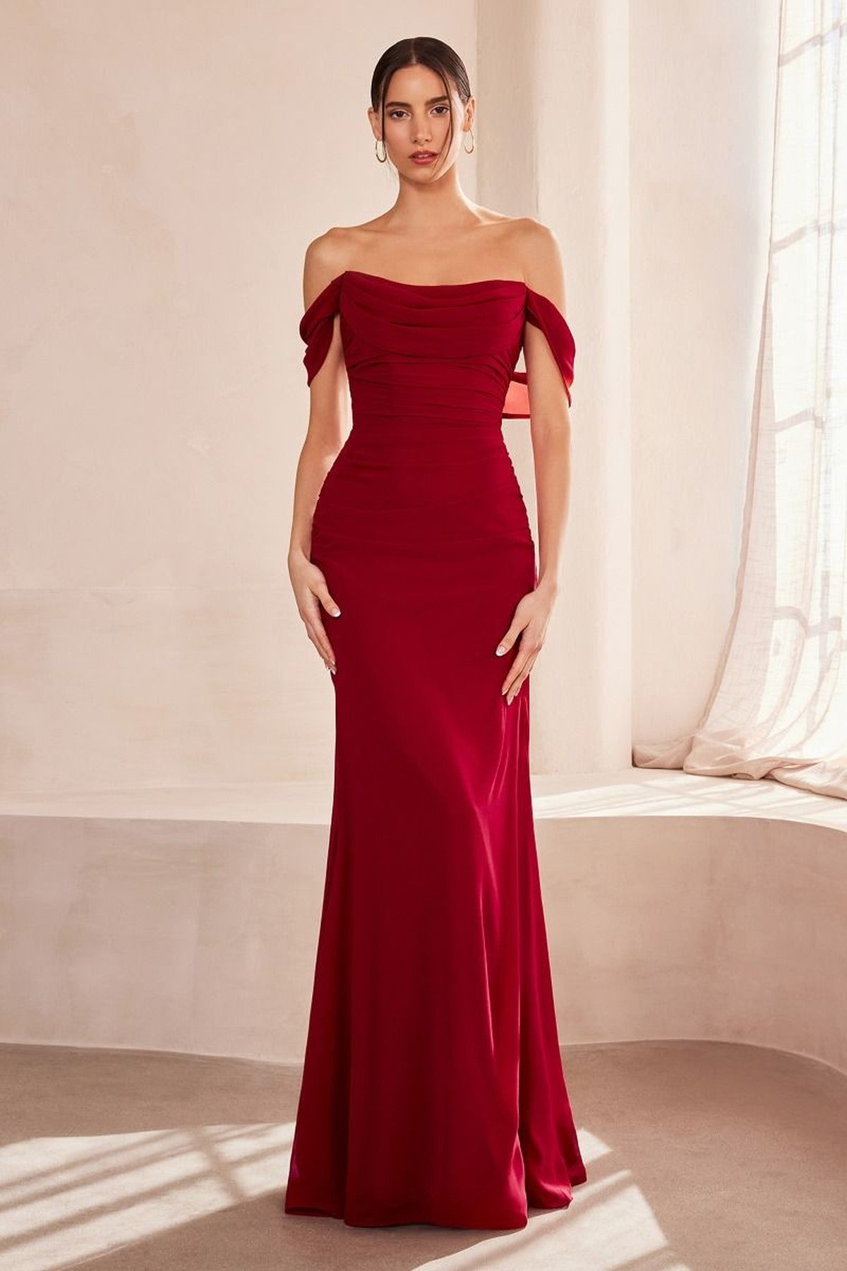 Ladivine Amoris T705 Off Shoulder Fitted Bridesmaid Gown