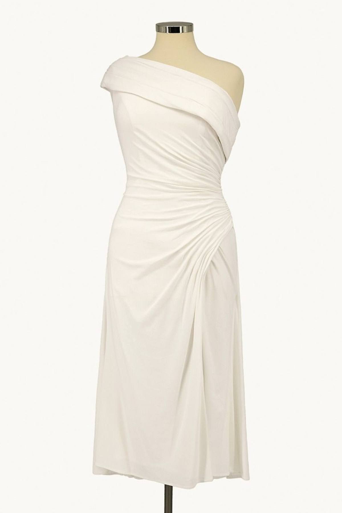 Ladivine Amoris T802 Knee Length One Shoulder Chiffon Dress