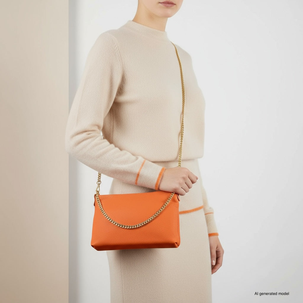 Bolso cruzado italiano de cuero de plena flor | Mantova