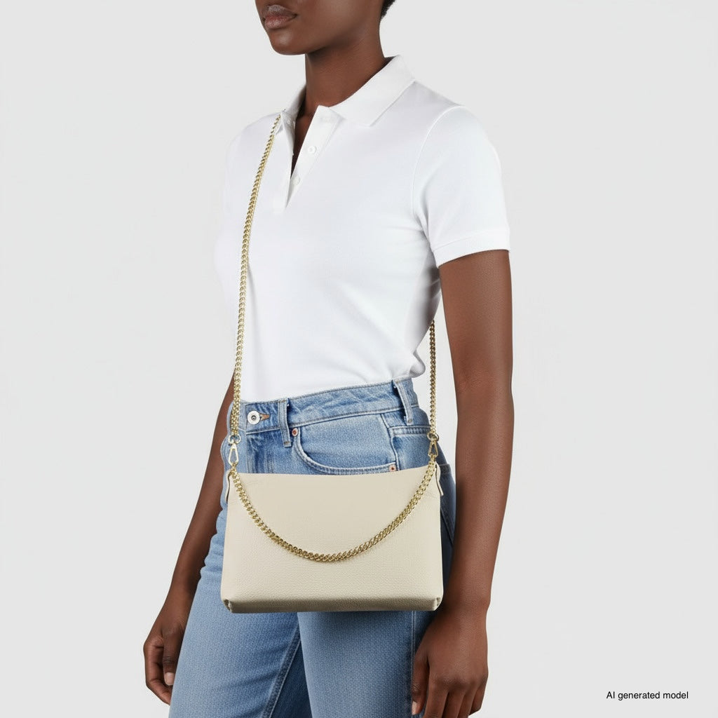 Bolso cruzado italiano de cuero de plena flor | Mantova
