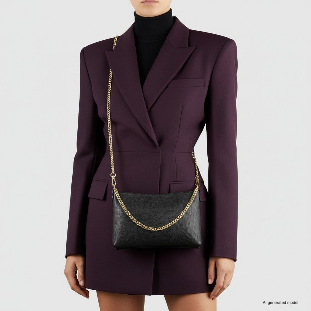 Bolso cruzado italiano de cuero de plena flor | Mantova