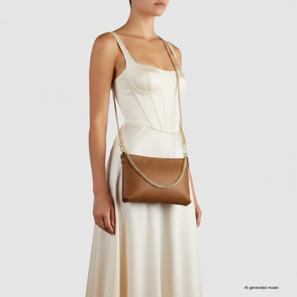 Bolso cruzado italiano de cuero de plena flor | Mantova
