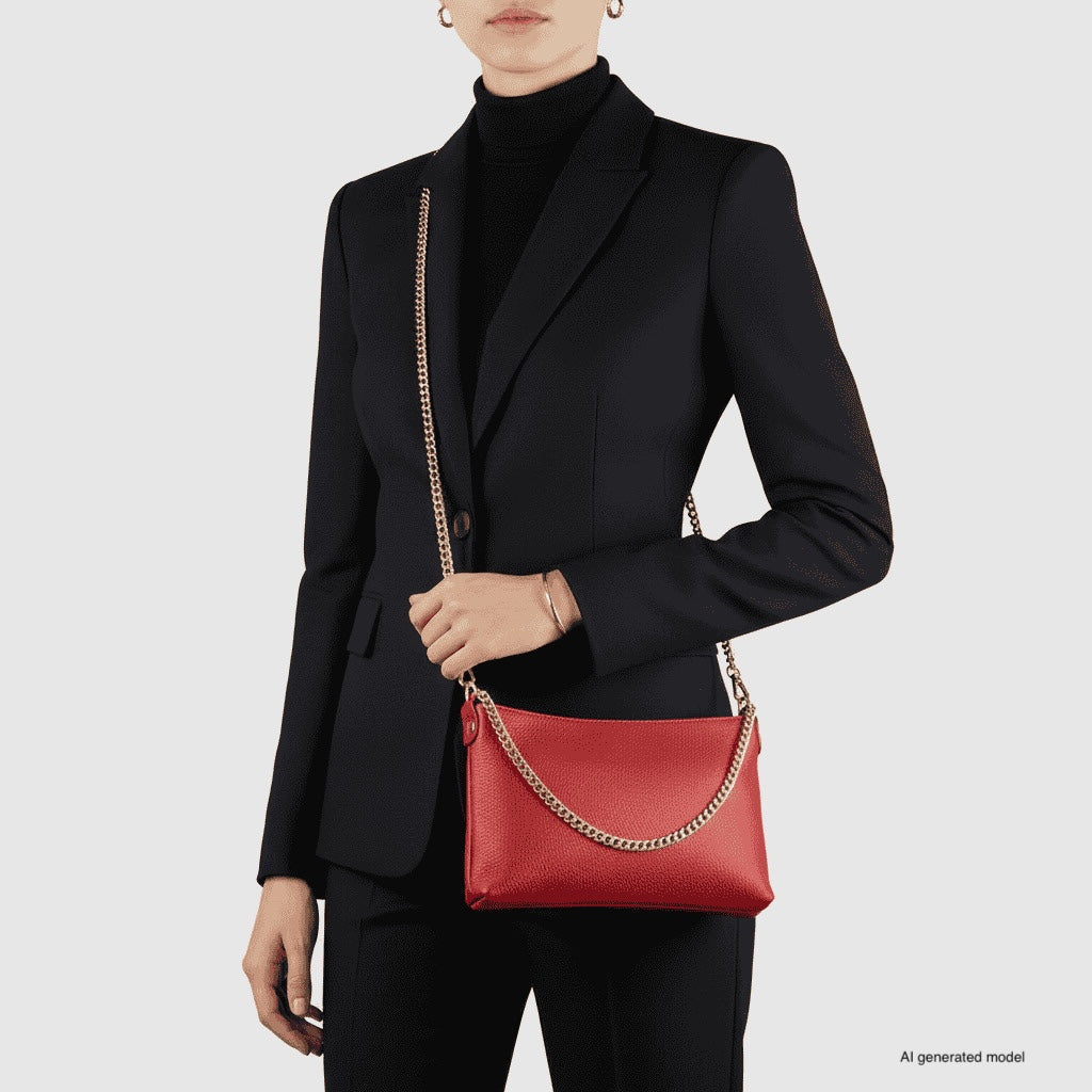 Bolso cruzado italiano de cuero de plena flor | Mantova