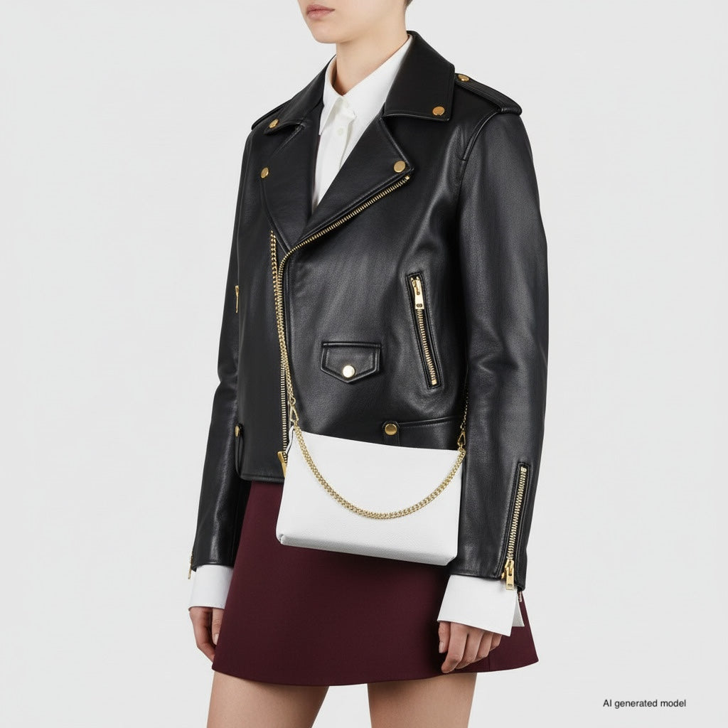 Bolso cruzado italiano de cuero de plena flor | Mantova