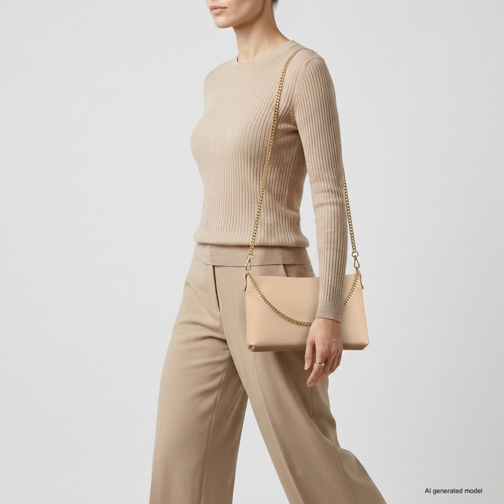 Bolso cruzado italiano de cuero de plena flor | Mantova