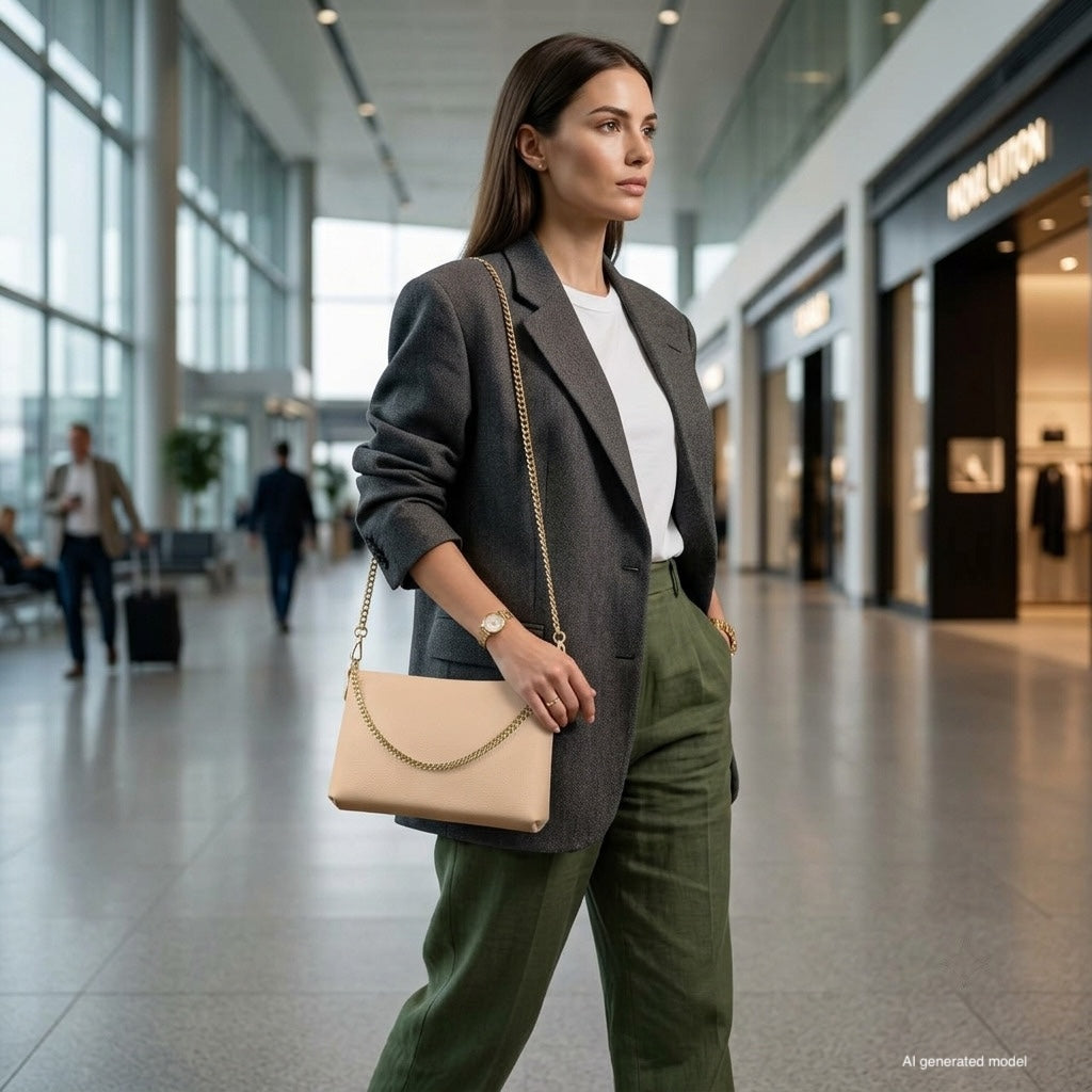 Bolso cruzado italiano de cuero de plena flor | Mantova