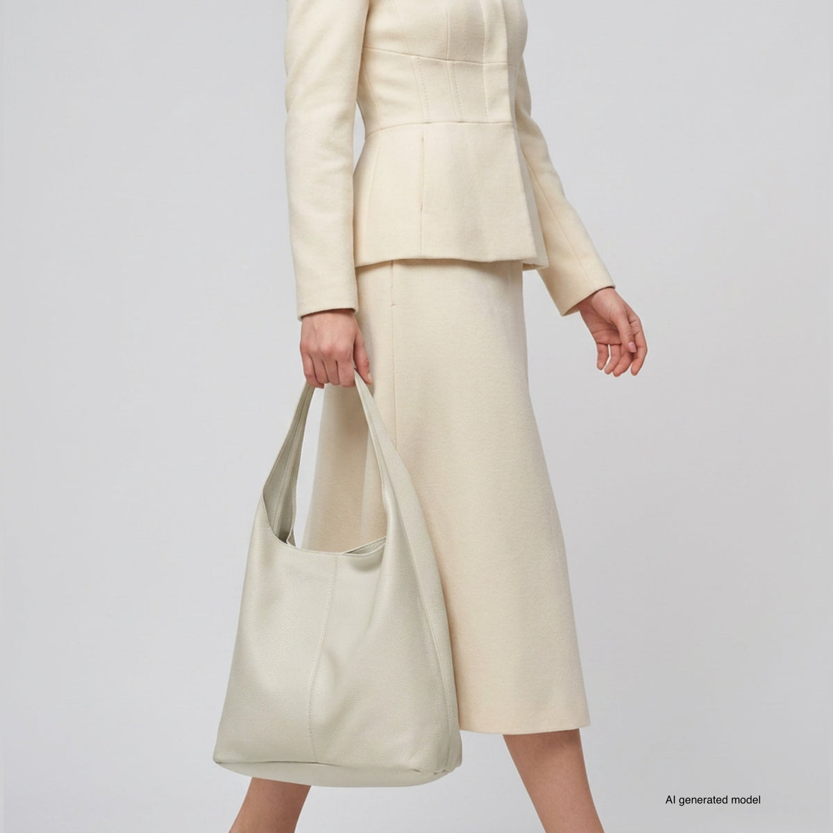 Bolso Hobo de Piel Plena Flor Italiana | Siena