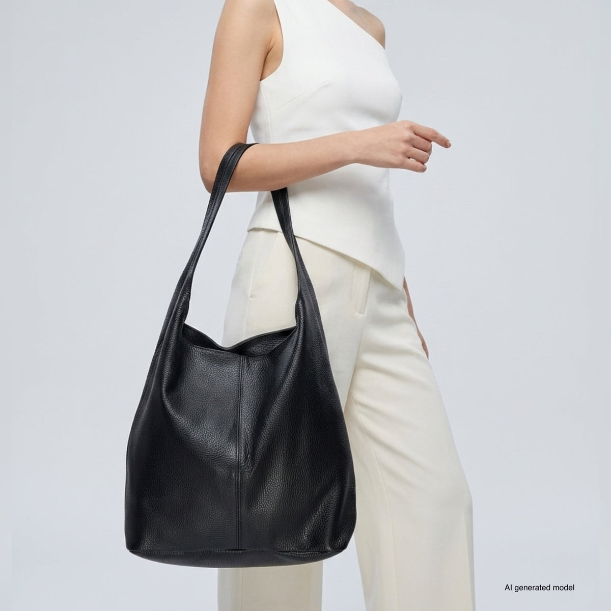 Bolso Hobo de Piel Plena Flor Italiana | Siena