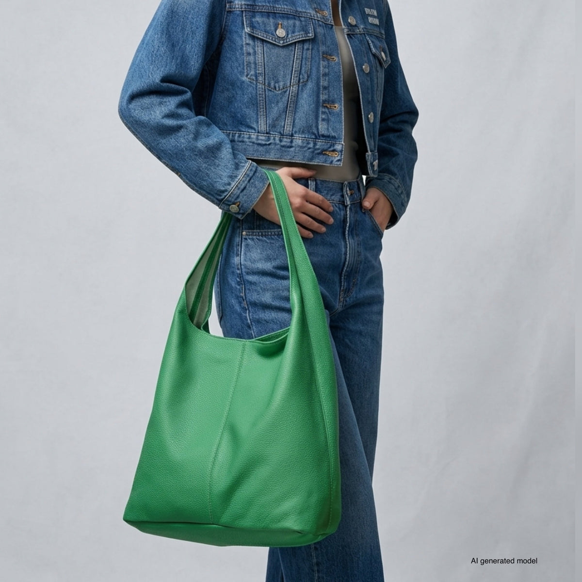 Bolso Hobo de Piel Plena Flor Italiana | Siena