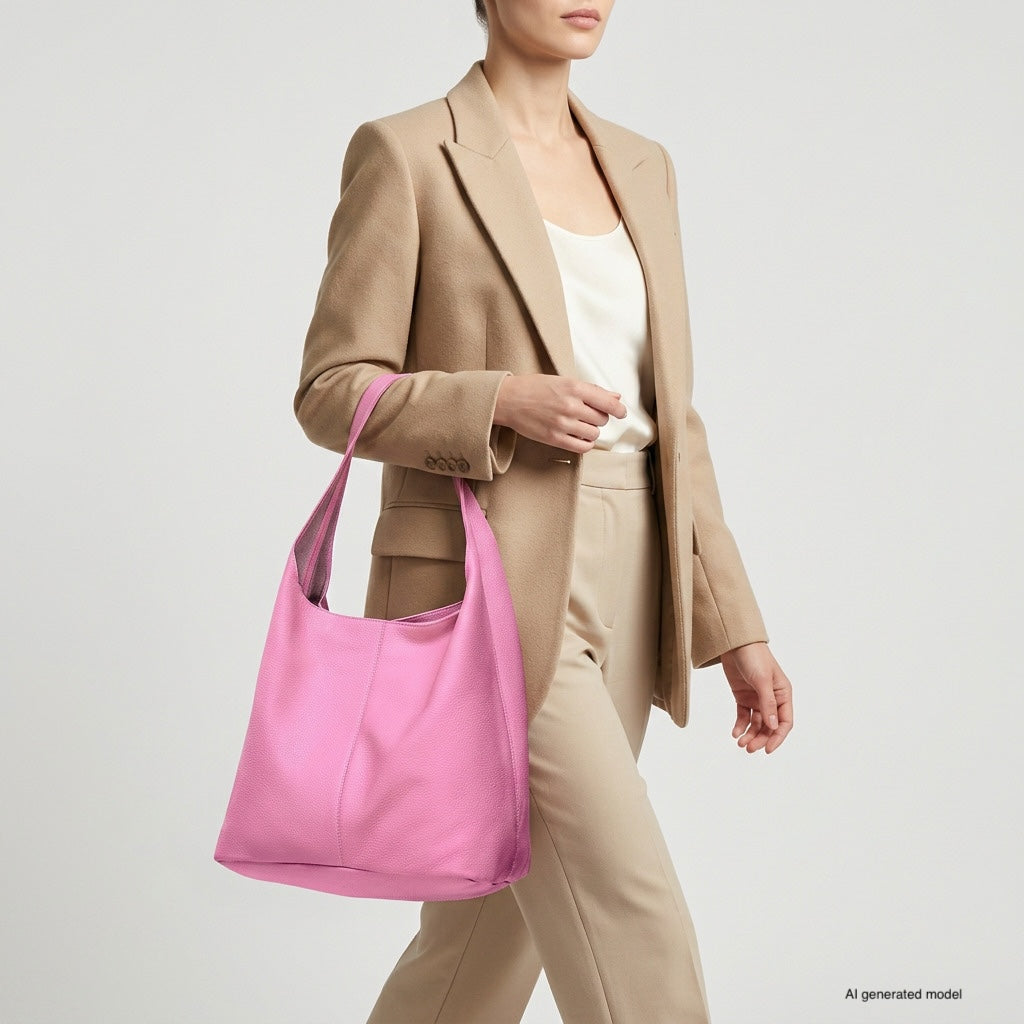 Bolso Hobo de Piel Plena Flor Italiana | Siena