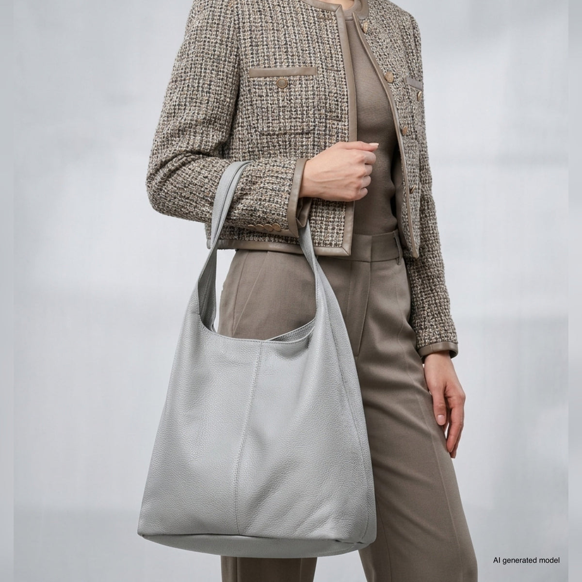 Bolso Hobo de Piel Plena Flor Italiana | Siena