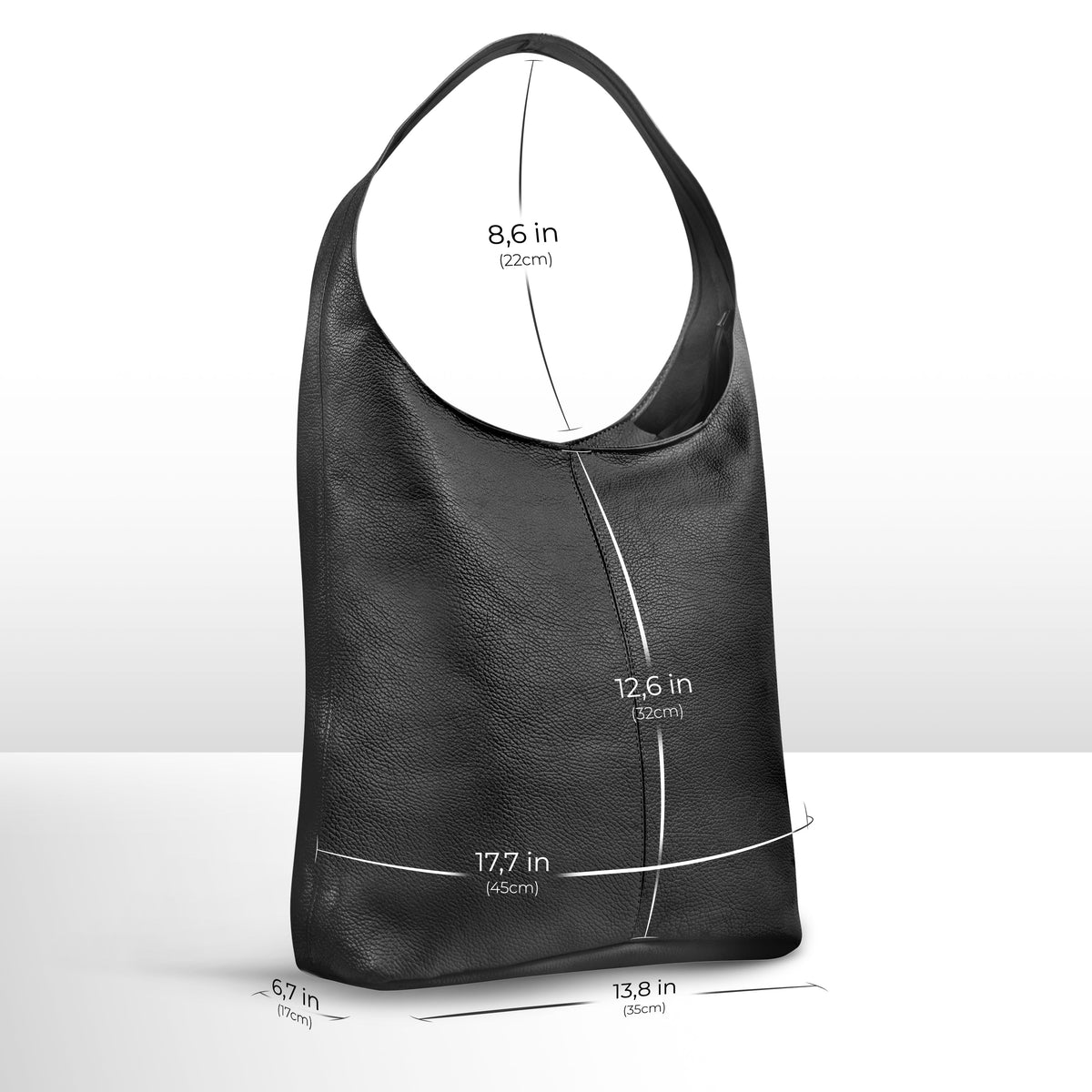 Bolso Hobo de Piel Plena Flor Italiana | Siena