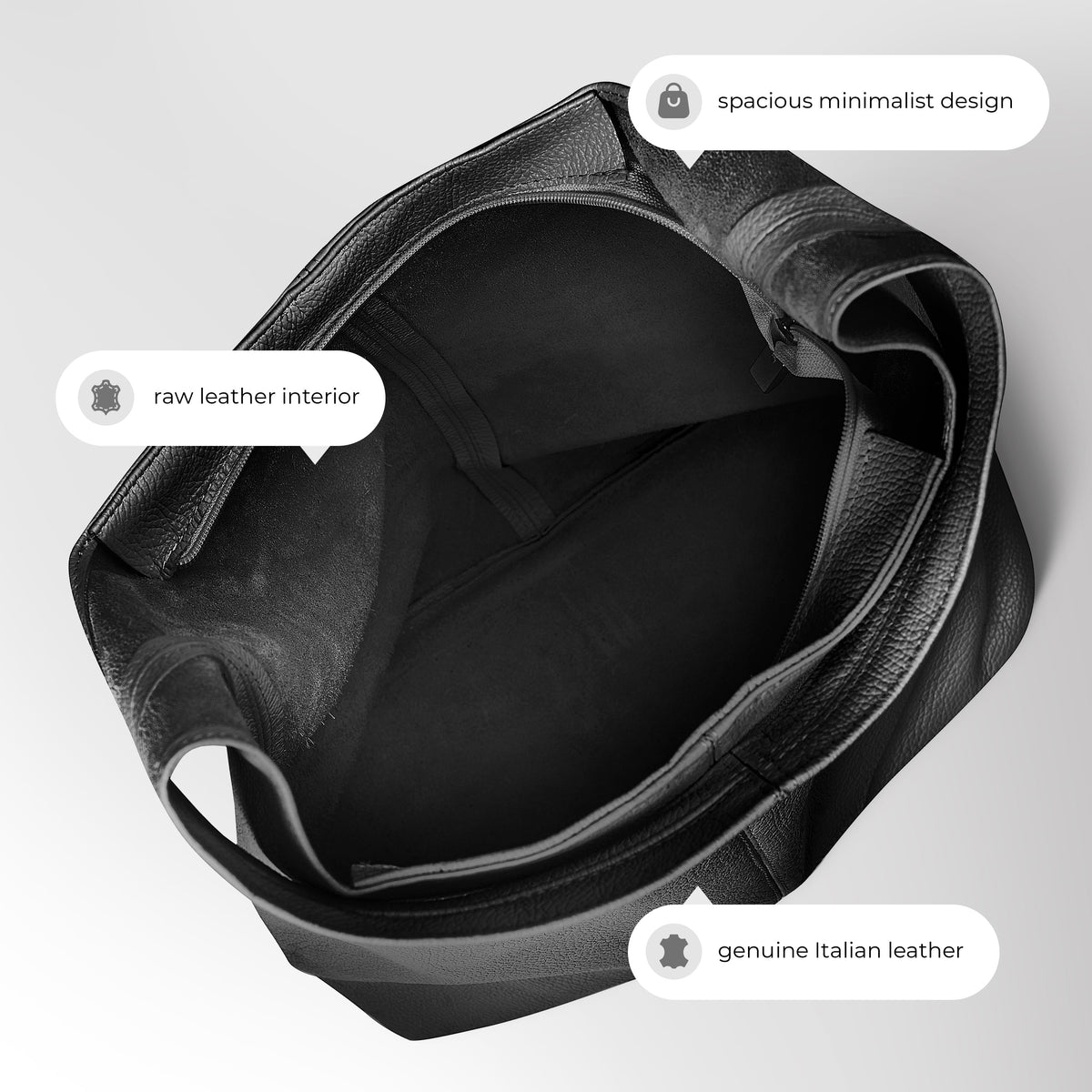Bolso Hobo de Piel Plena Flor Italiana | Siena