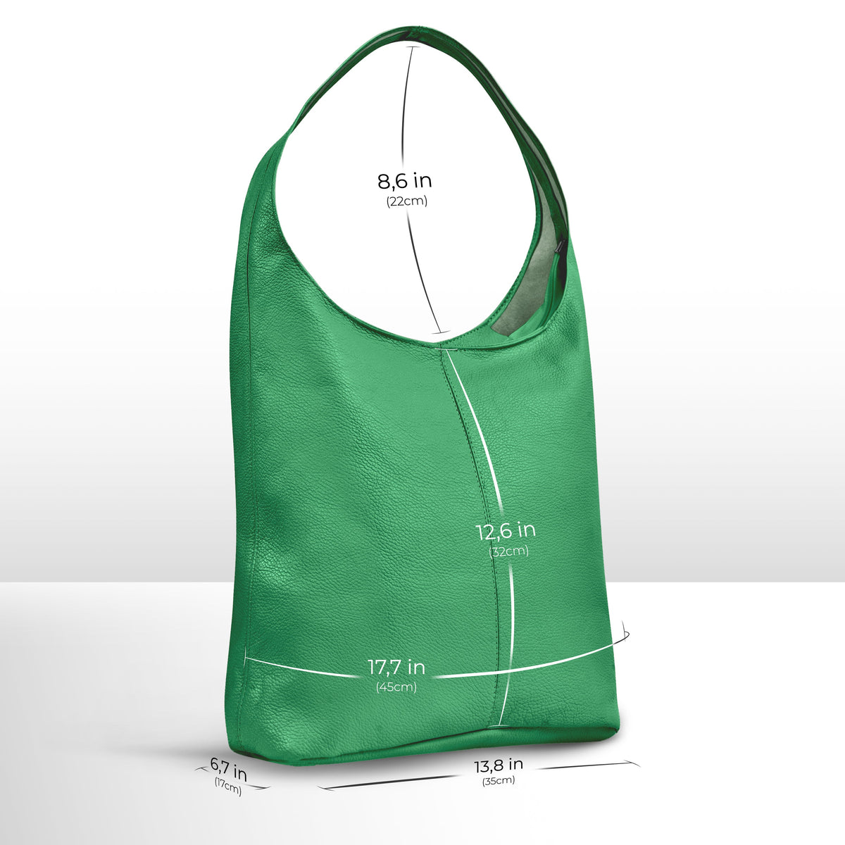 Bolso Hobo de Piel Plena Flor Italiana | Siena