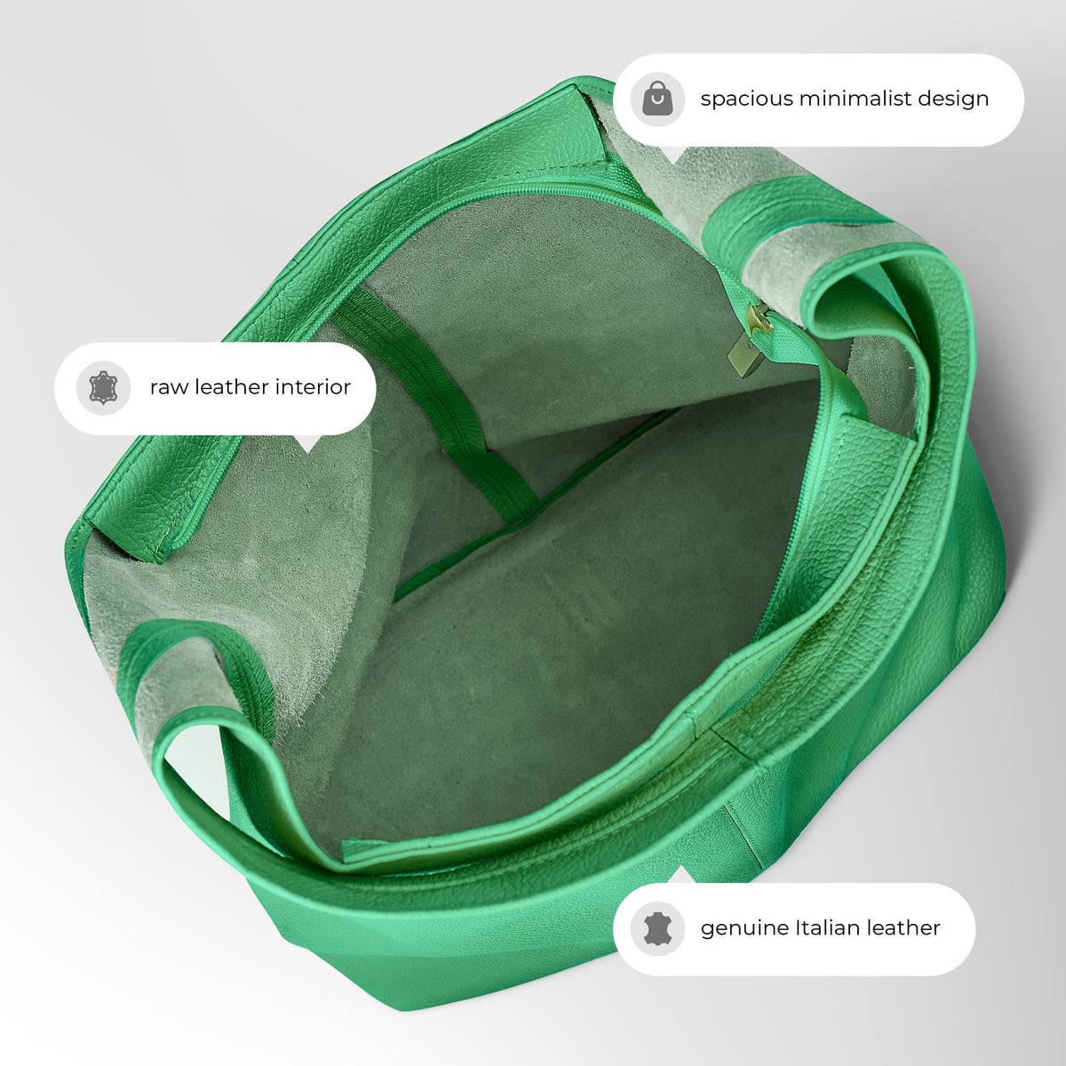 Bolso Hobo de Piel Plena Flor Italiana | Siena