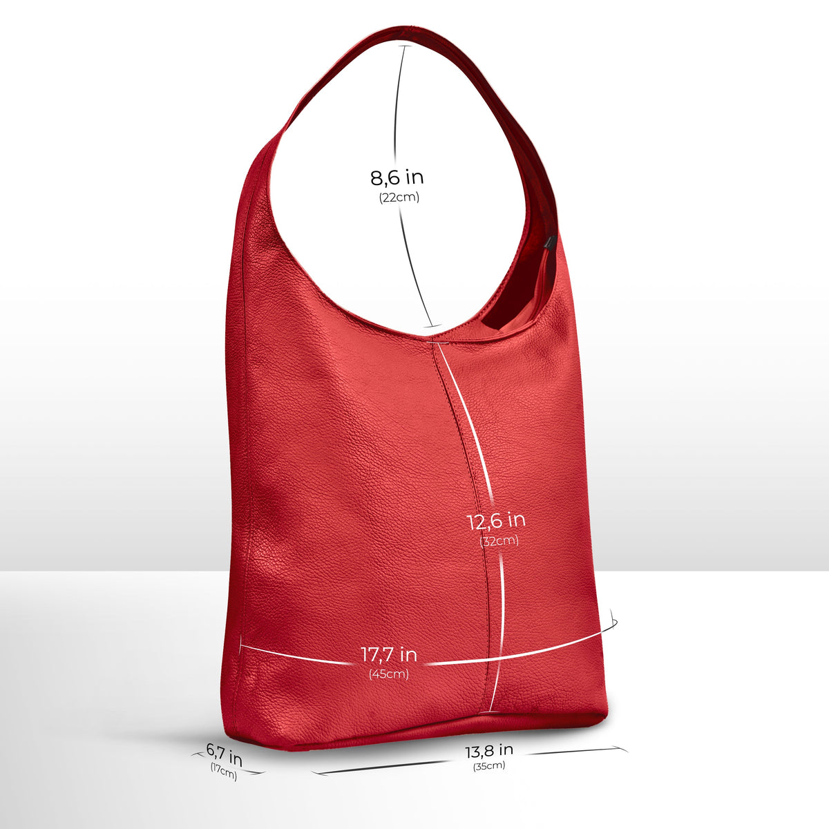 Bolso Hobo de Piel Plena Flor Italiana | Siena