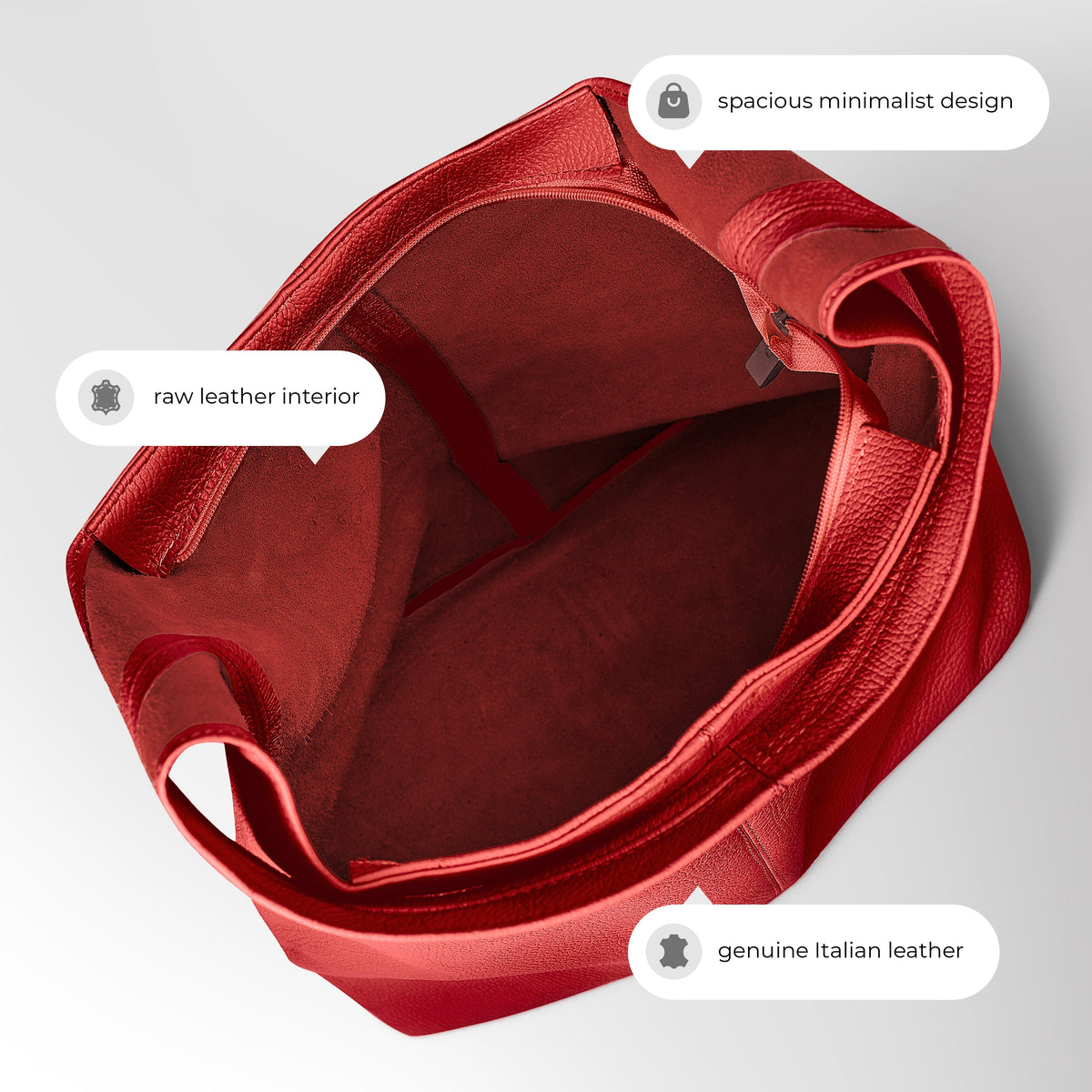 Bolso Hobo de Piel Plena Flor Italiana | Siena