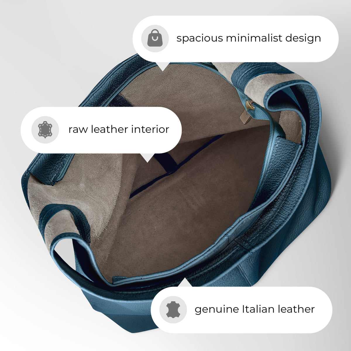 Bolso Hobo de Piel Plena Flor Italiana | Siena