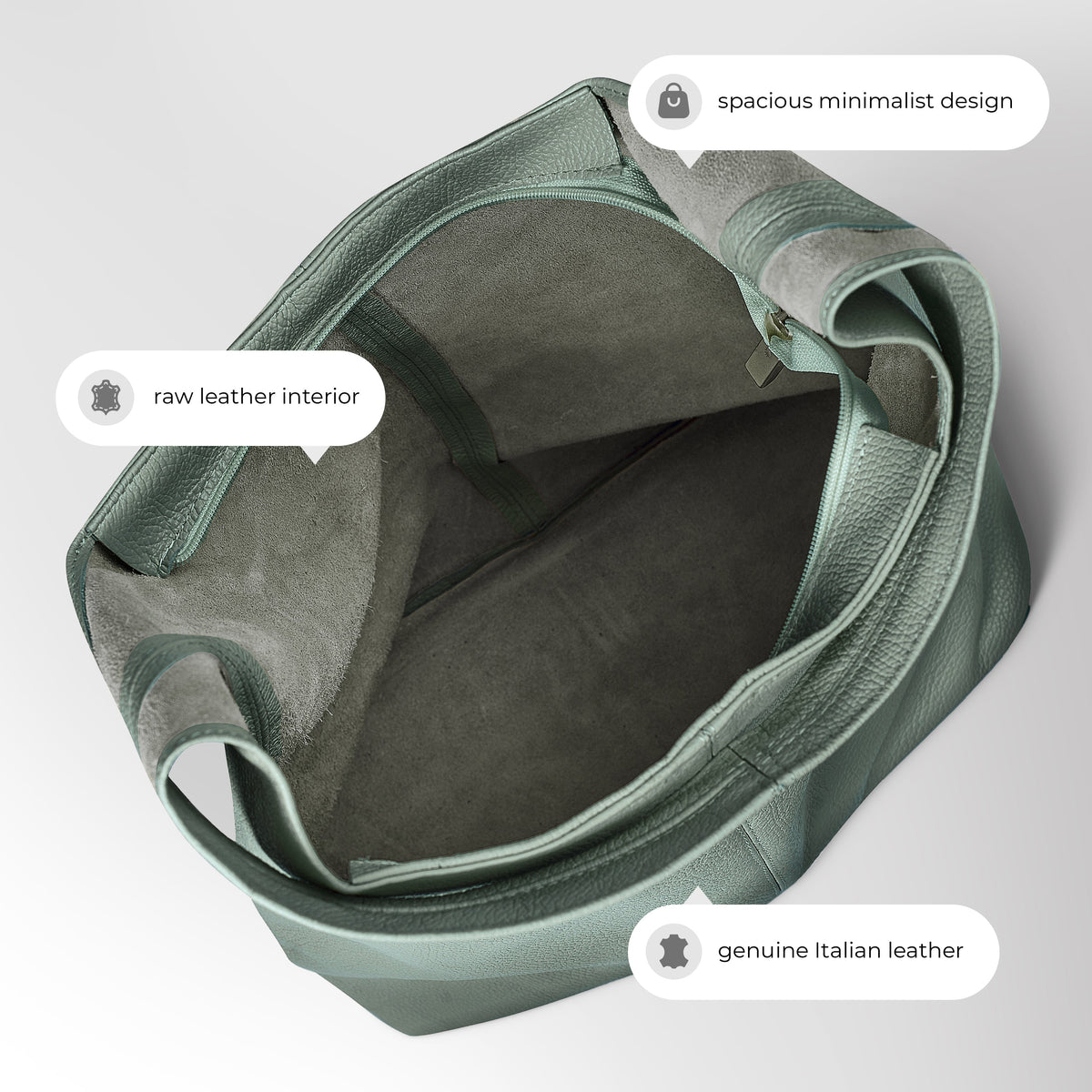 Bolso Hobo de Piel Plena Flor Italiana | Siena