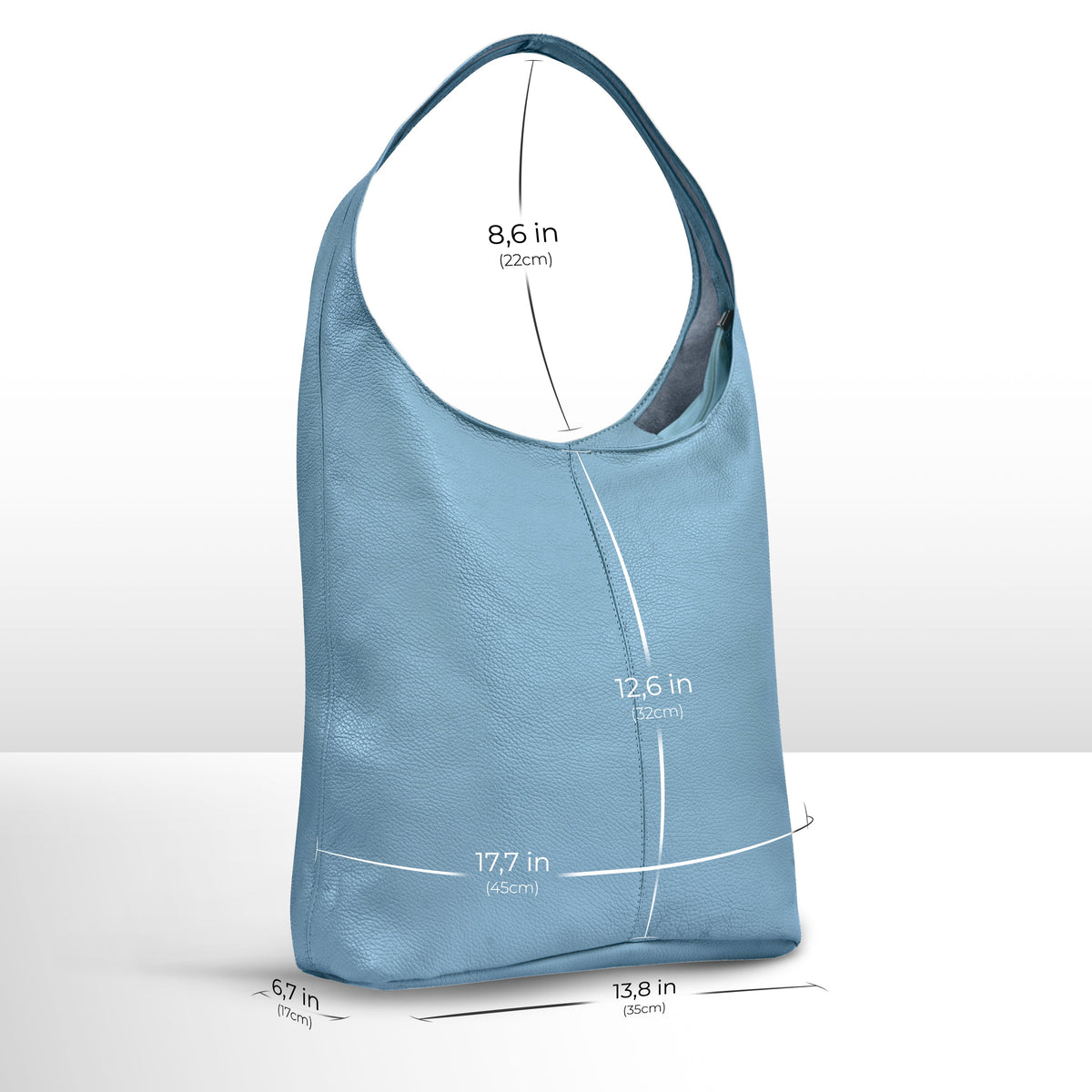 Bolso Hobo de Piel Plena Flor Italiana | Siena