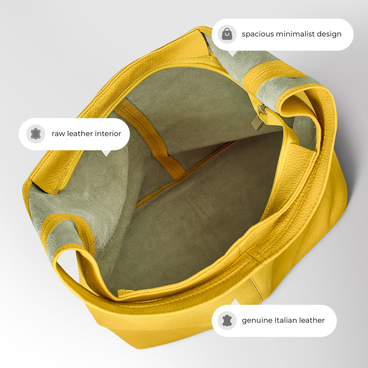 Bolso Hobo de Piel Plena Flor Italiana | Siena