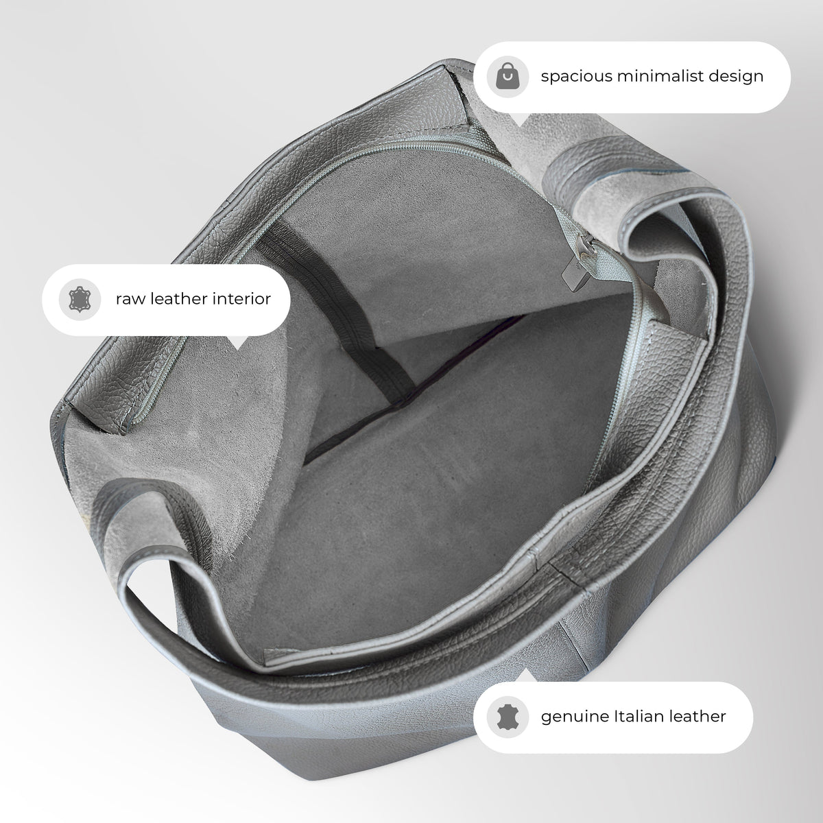 Bolso Hobo de Piel Plena Flor Italiana | Siena