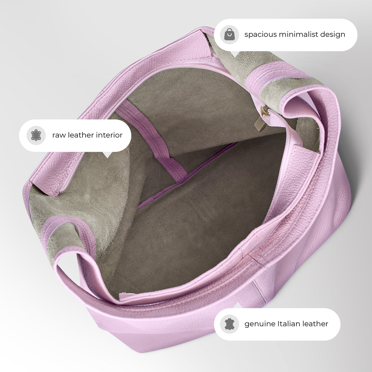 Bolso Hobo de Piel Plena Flor Italiana | Siena