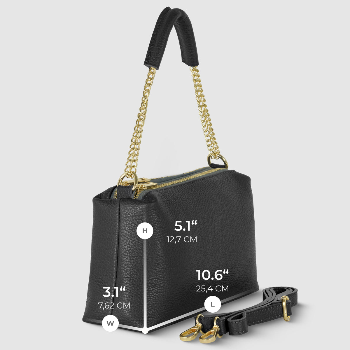 Bolso bandolera de cuero plena flor italiano | Milán