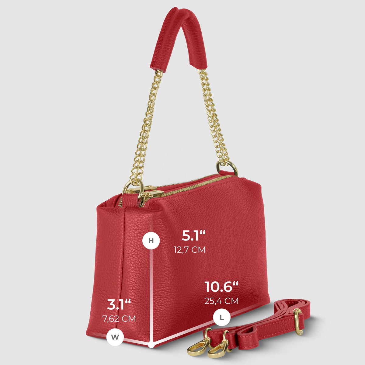 Bolso bandolera de cuero plena flor italiano | Milán