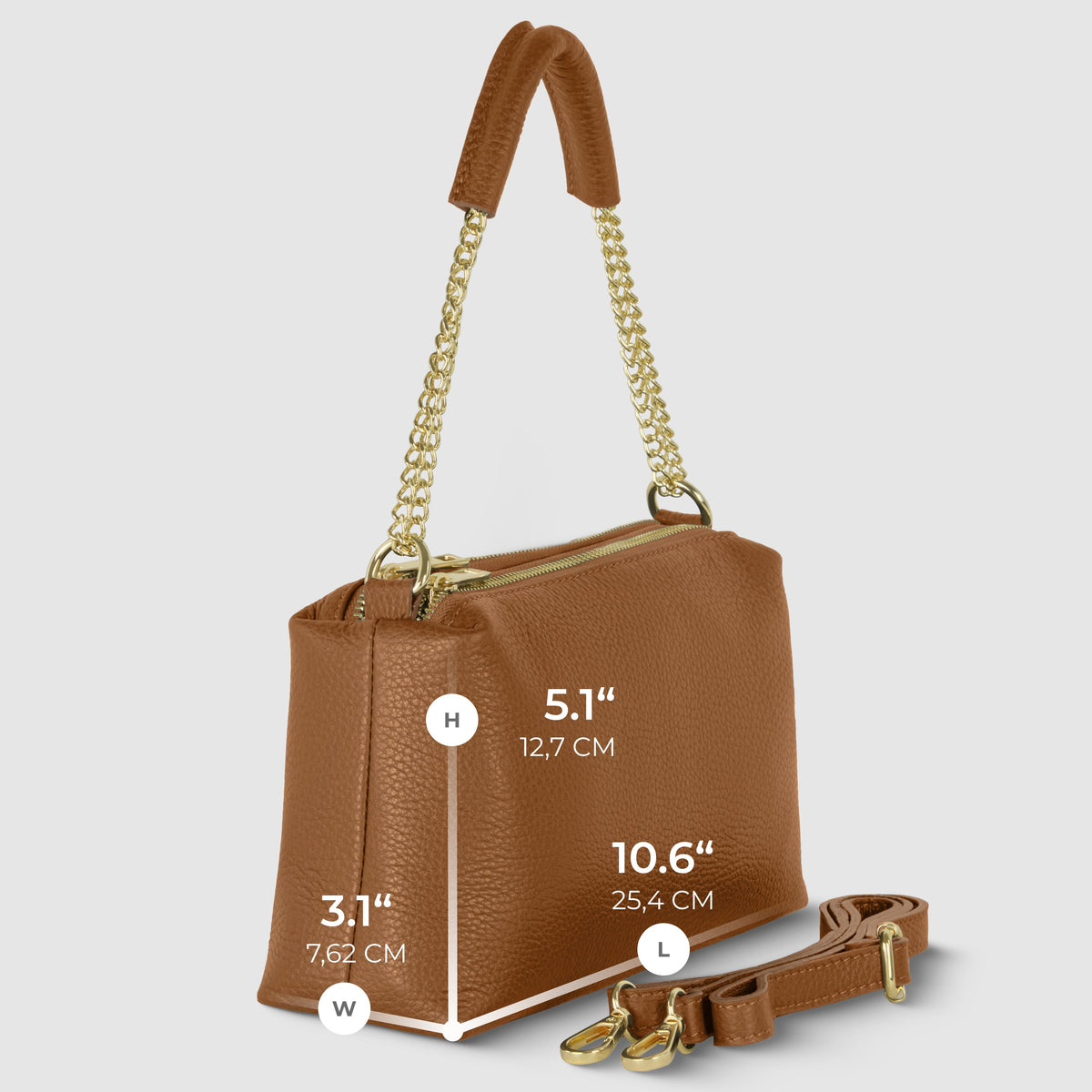 Bolso bandolera de cuero plena flor italiano | Milán