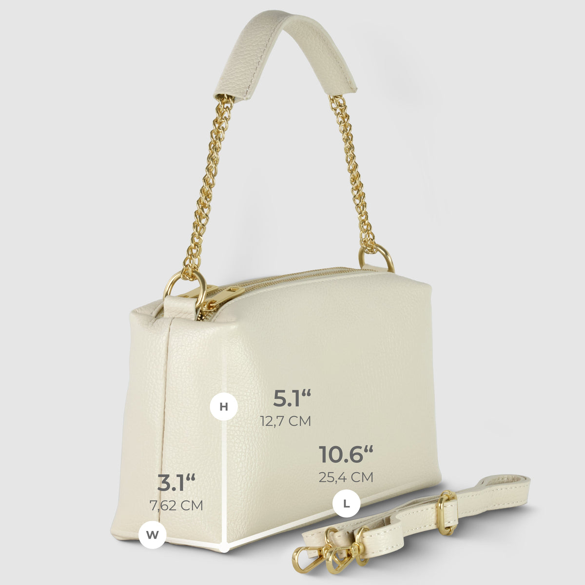 Bolso bandolera de cuero plena flor italiano | Milán