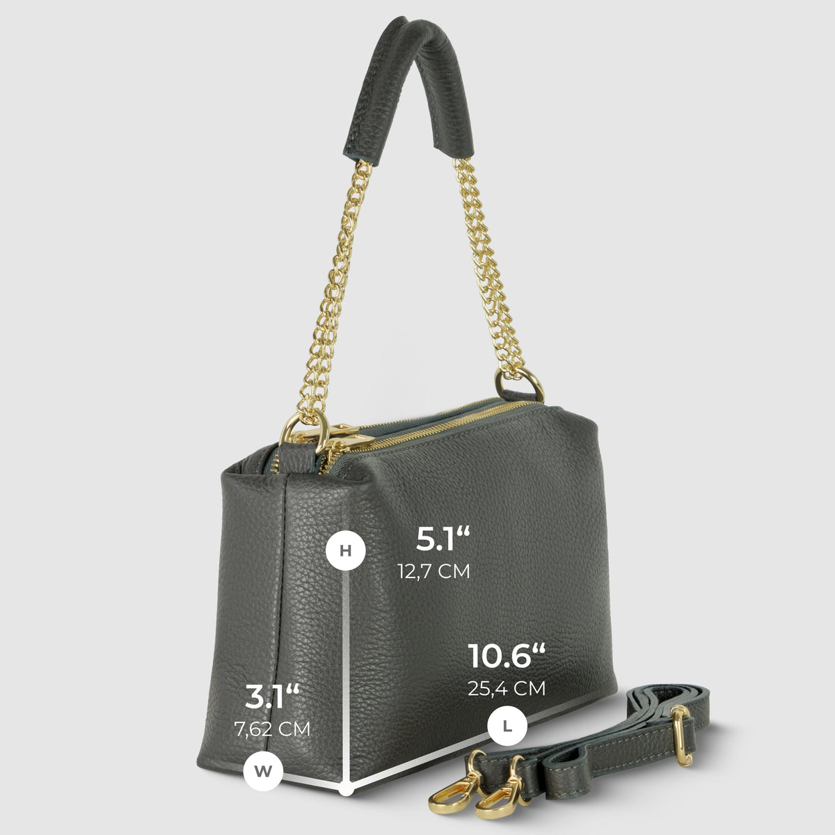 Bolso bandolera de cuero plena flor italiano | Milán