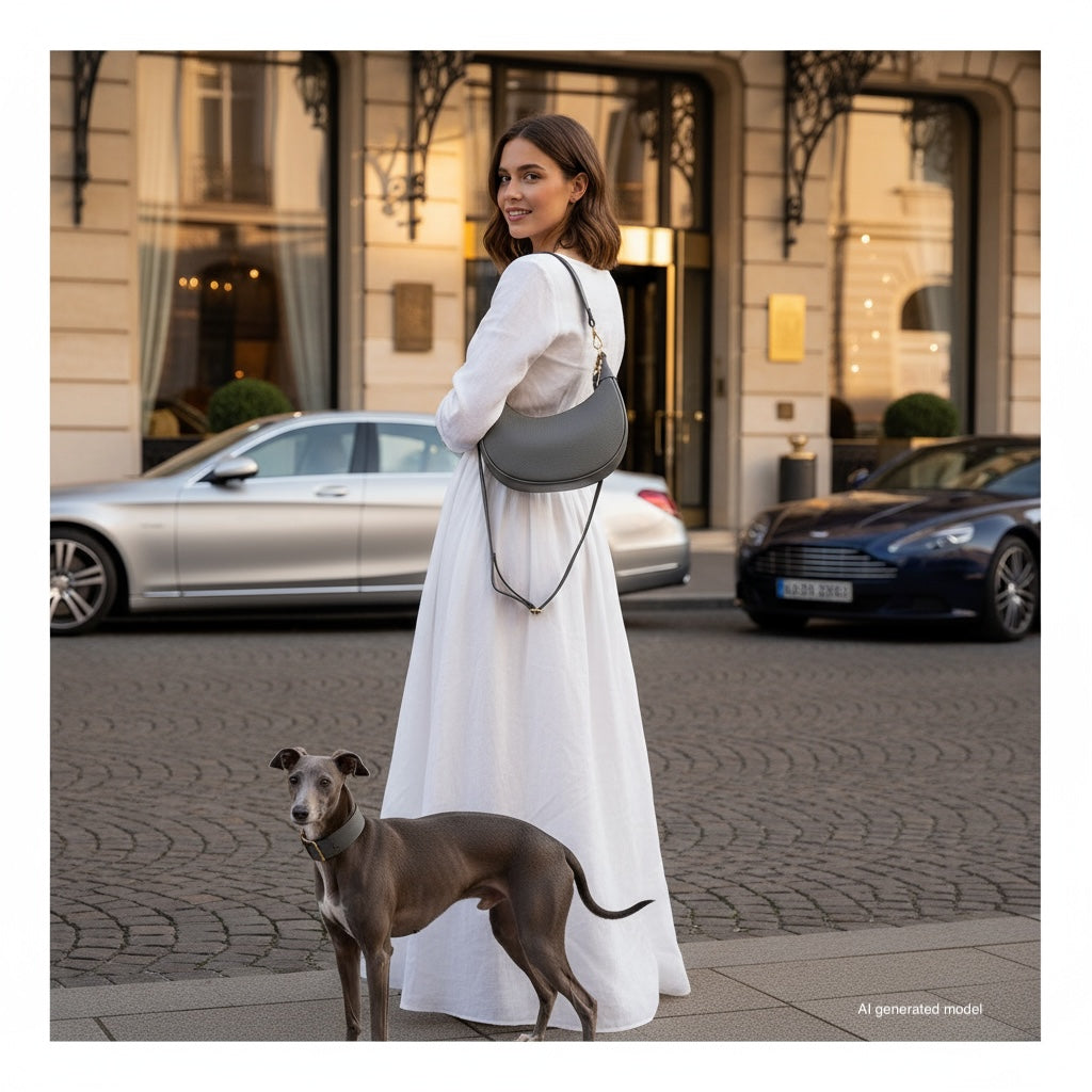 Bolso de hombro de cuero italiano de plena flor | Verona