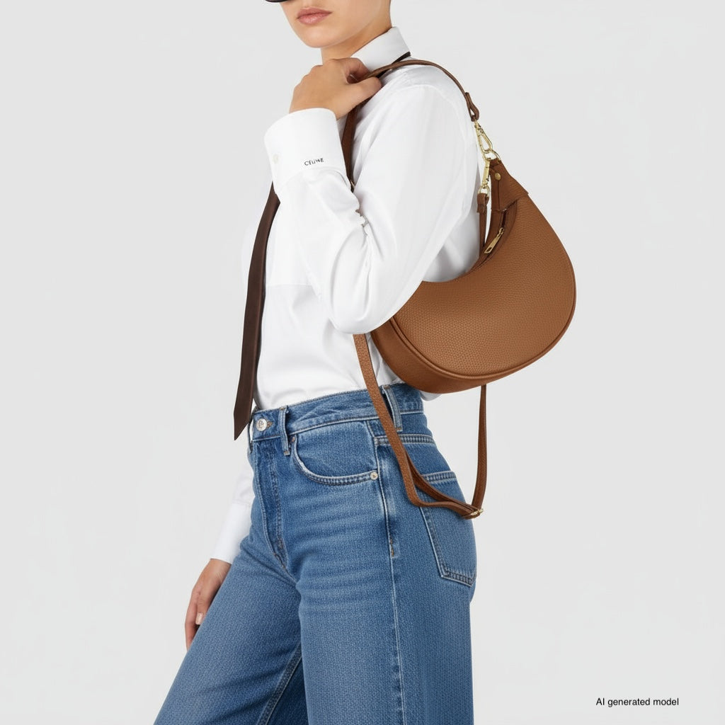 Bolso de hombro de cuero italiano de plena flor | Verona