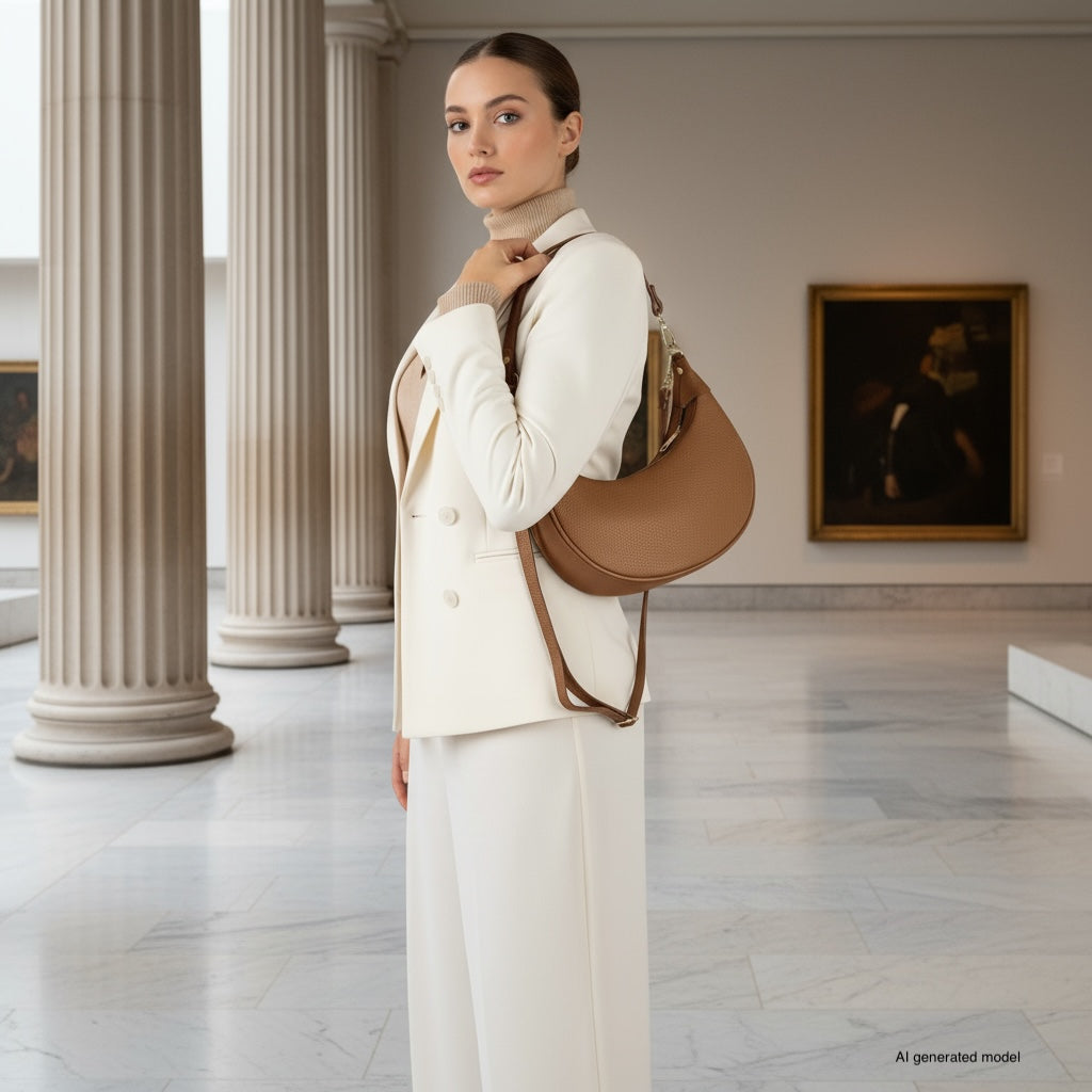 Bolso de hombro de cuero italiano de plena flor | Verona