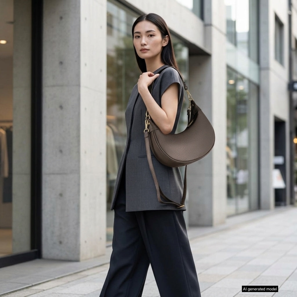 Bolso de hombro de cuero italiano de plena flor | Verona