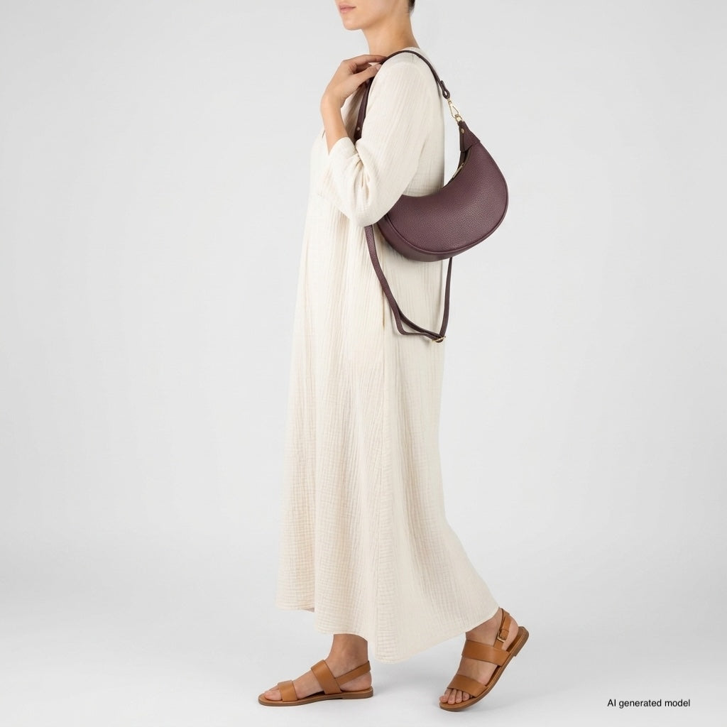 Bolso de hombro de cuero italiano de plena flor | Verona