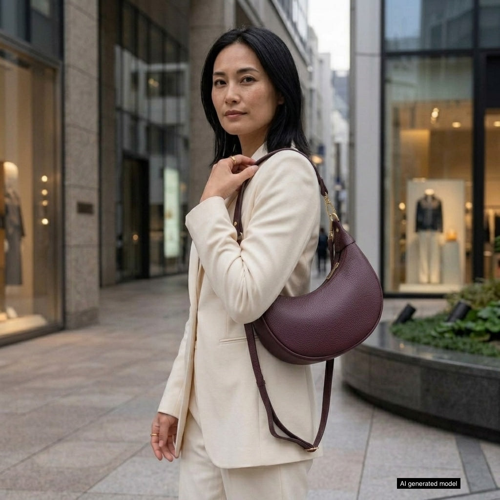 Bolso de hombro de cuero italiano de plena flor | Verona