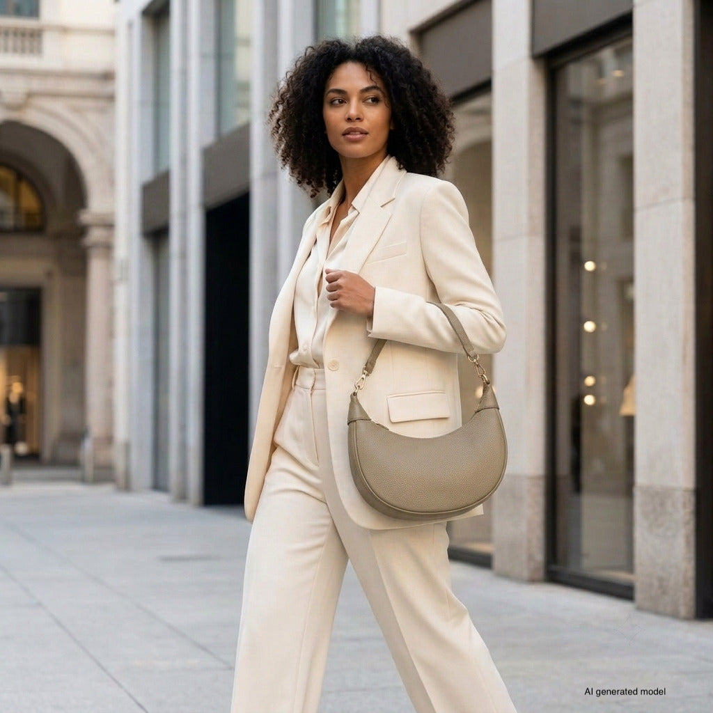 Bolso de hombro de cuero italiano de plena flor | Verona