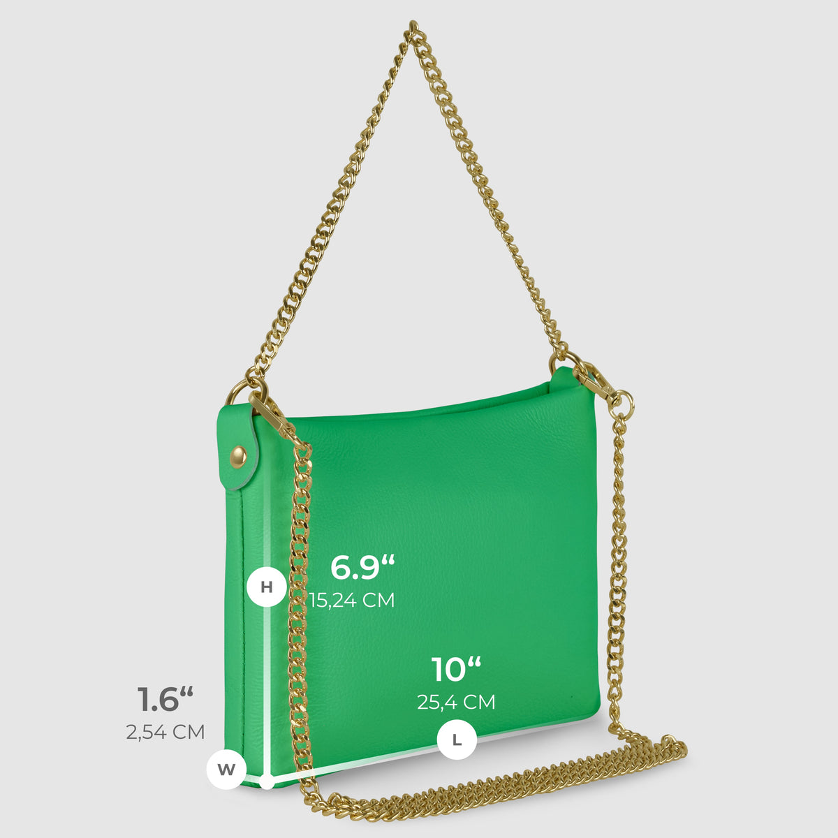 Bolso cruzado italiano de cuero de plena flor | Mantova