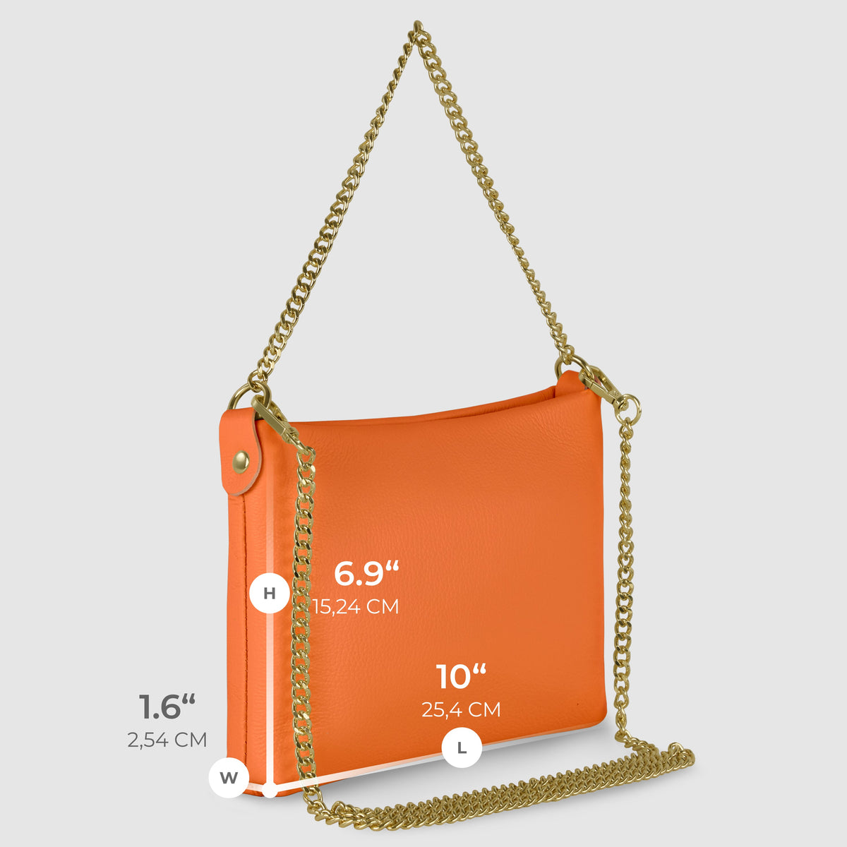 Bolso cruzado italiano de cuero de plena flor | Mantova