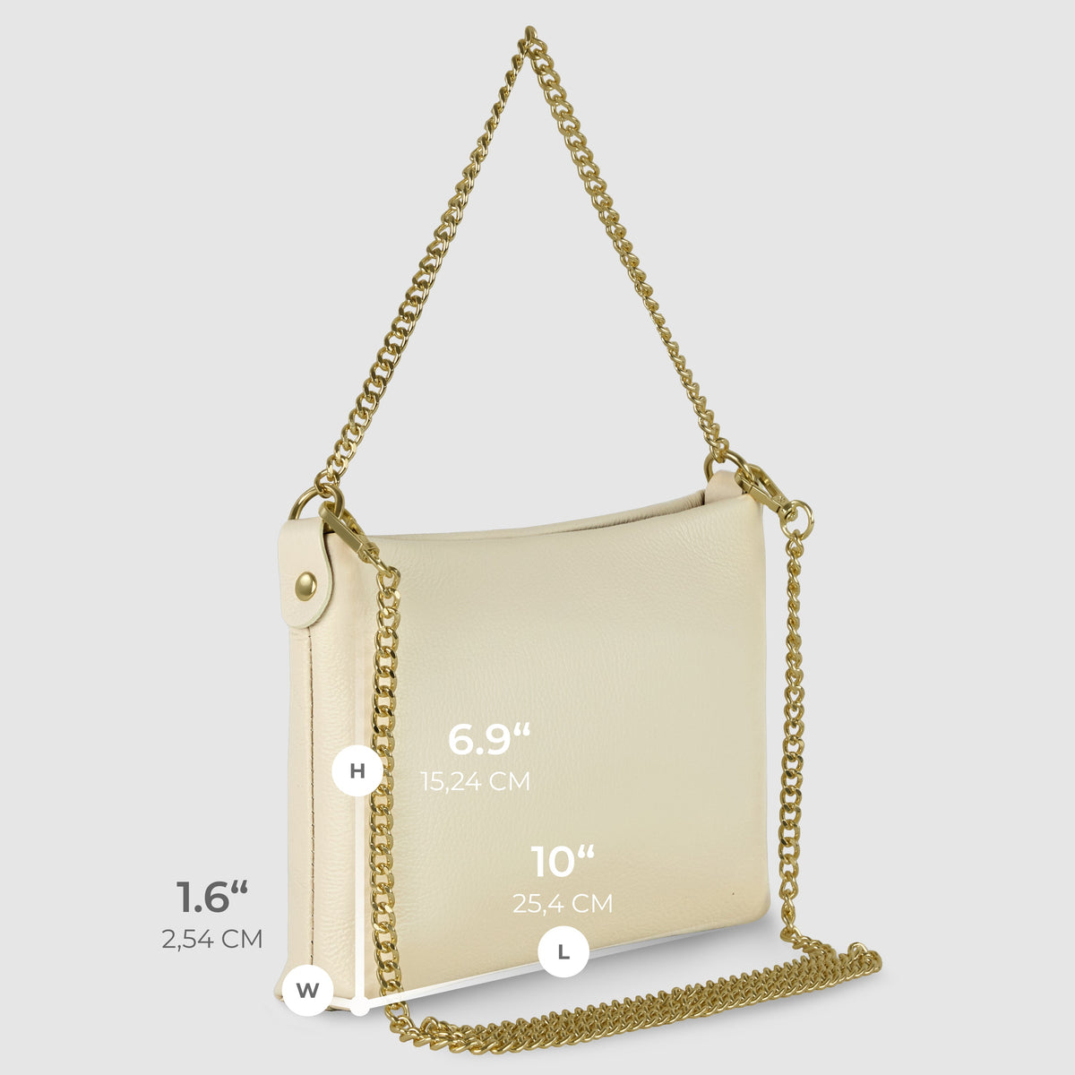 Bolso cruzado italiano de cuero de plena flor | Mantova