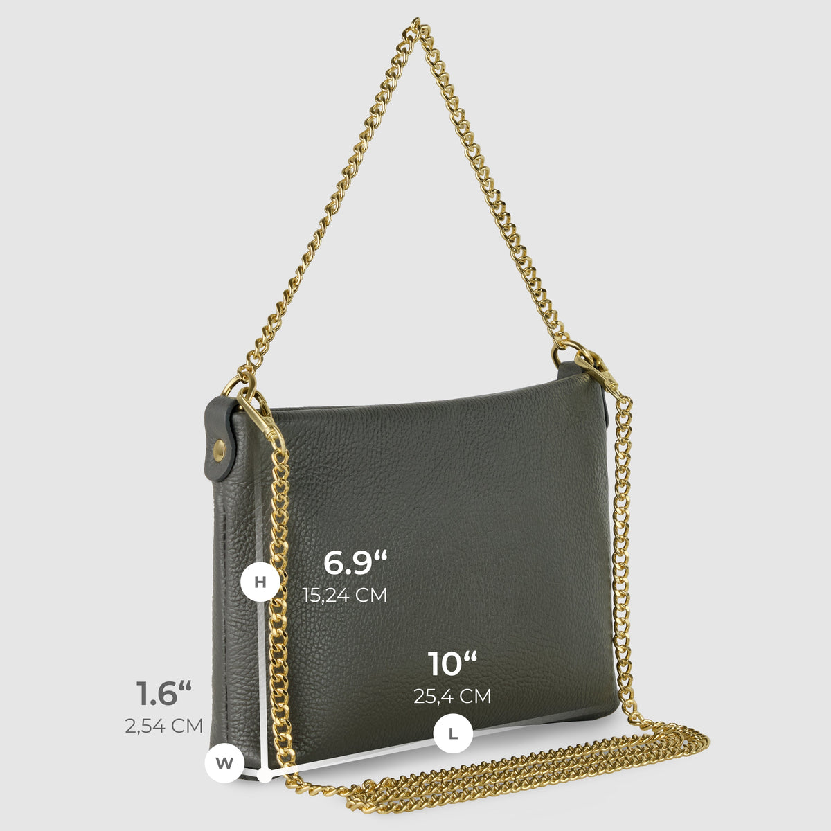 Bolso cruzado italiano de cuero de plena flor | Mantova