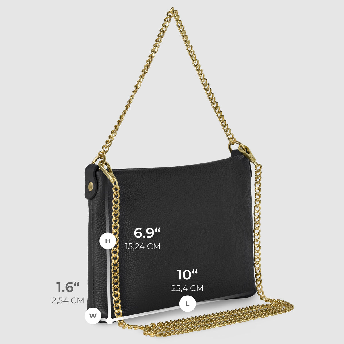 Bolso cruzado italiano de cuero de plena flor | Mantova